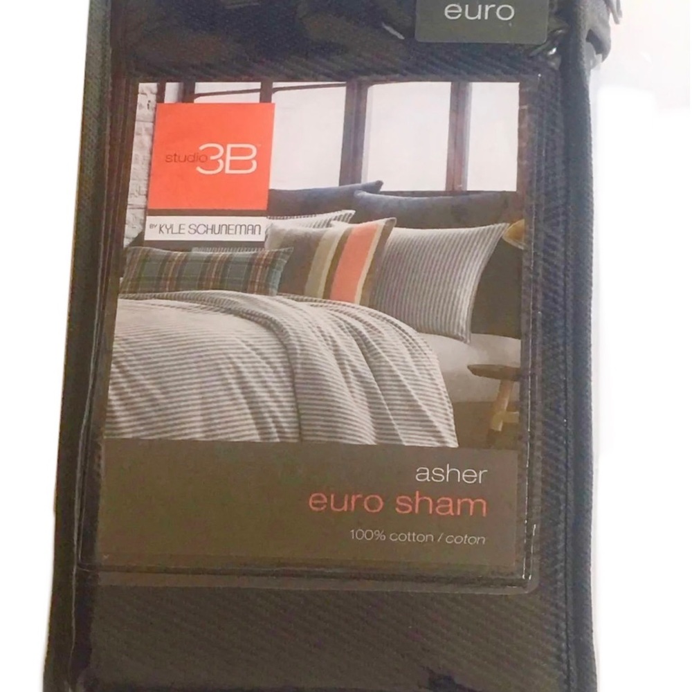Studio 3B Asher Euro European Pillow Sham  -  Navy Blue